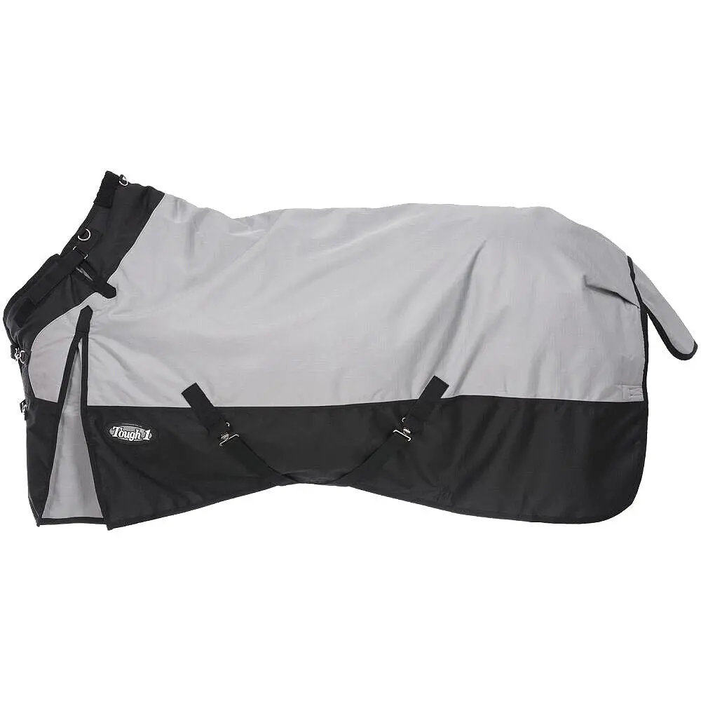 72 In Tough 1 1200D Waterproof Poly Turnout Blanket W/ Snuggit Neck Grey 1