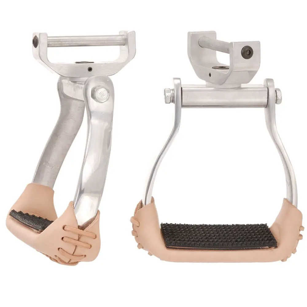Tough 1 Aluminum Swivel And Lock Horse Stirrups Pair Silver 2 1/2" Neck 1