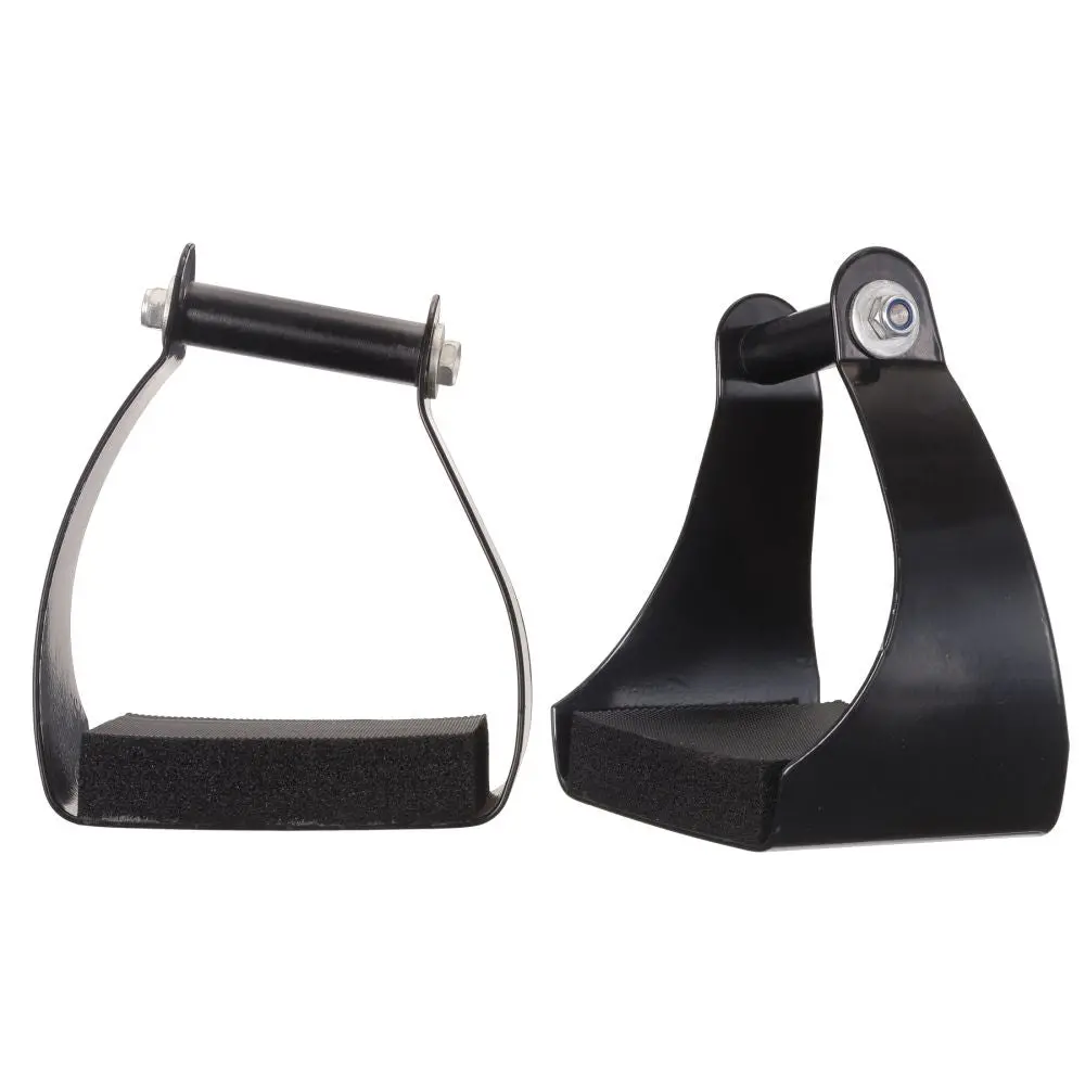 Tough 1 Angled Aluminium Cushions Endurance Horse Stirrups Pair 3" Neck 1