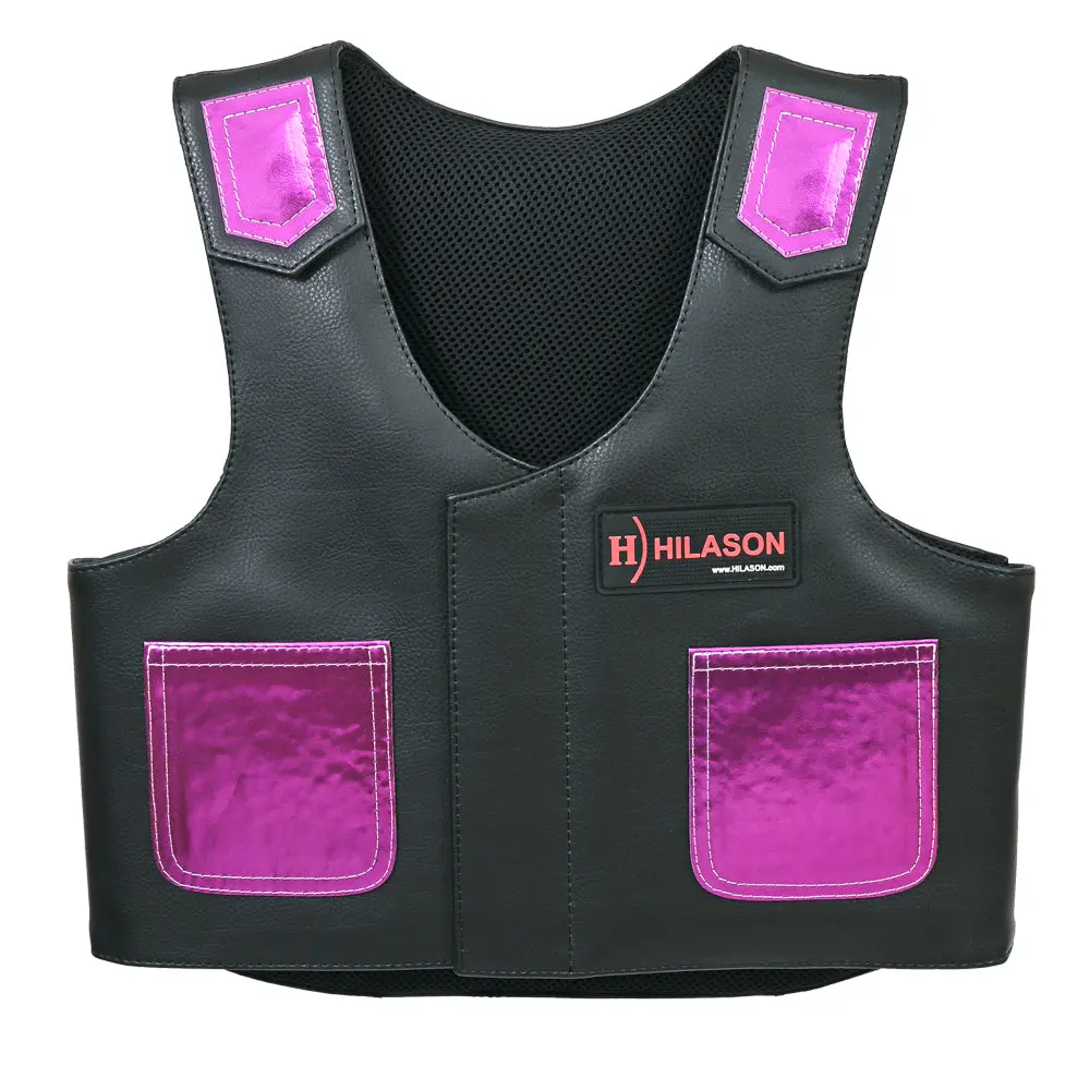 Hilason Kids Junior Youth Horse Riding Pro Rodeo Leather Protective Vest 1