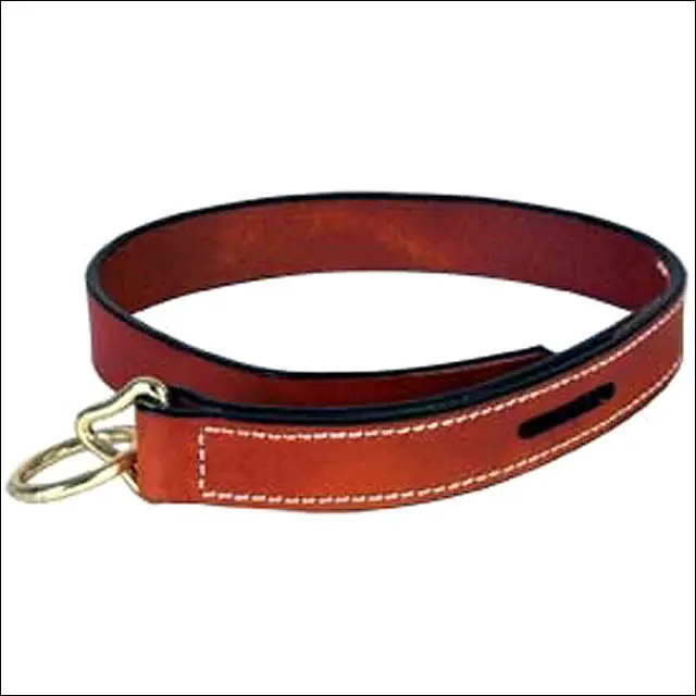 Hilason Western Tack Horse Chestnut Leather Quick Release Rope 1