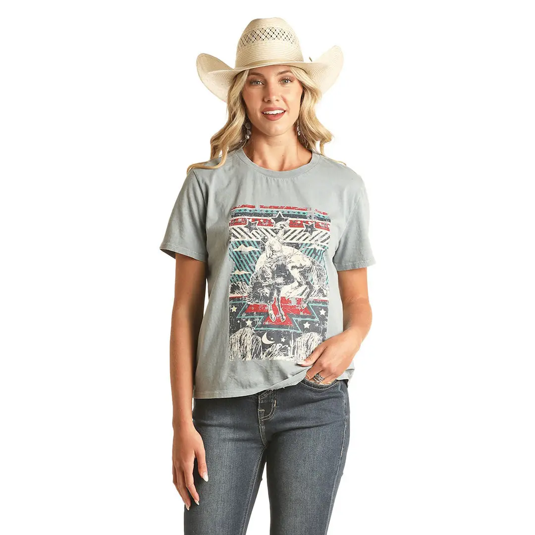 Rock & Roll Denim Ladies Rodeo Poster Tee 1