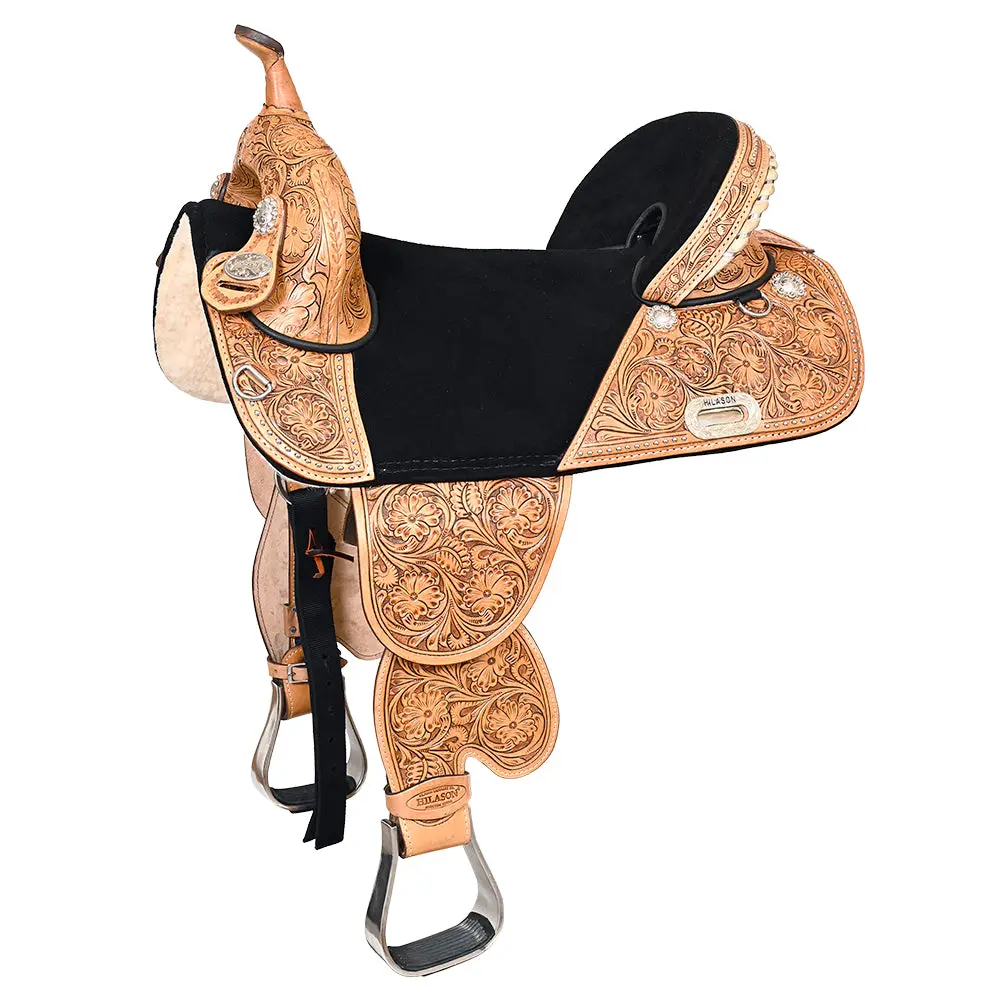 Hilason Western Horse Treeless Trail Barrel Saddle American Leather Tan | For Horses 1