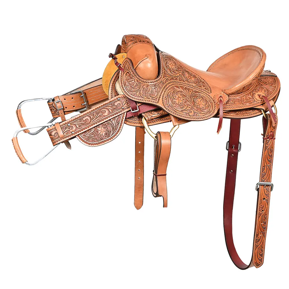 Hilason Classic Series Hand-Made Rodeo Bronc American Leather Saddle 1