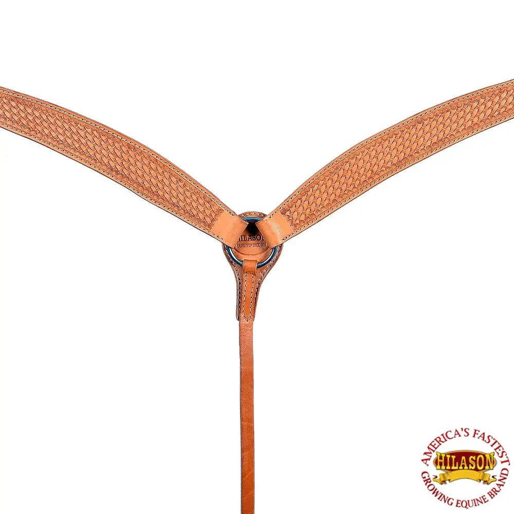 Hilason Western American Leather Horse Breast Collar Tan Basket Weave 1