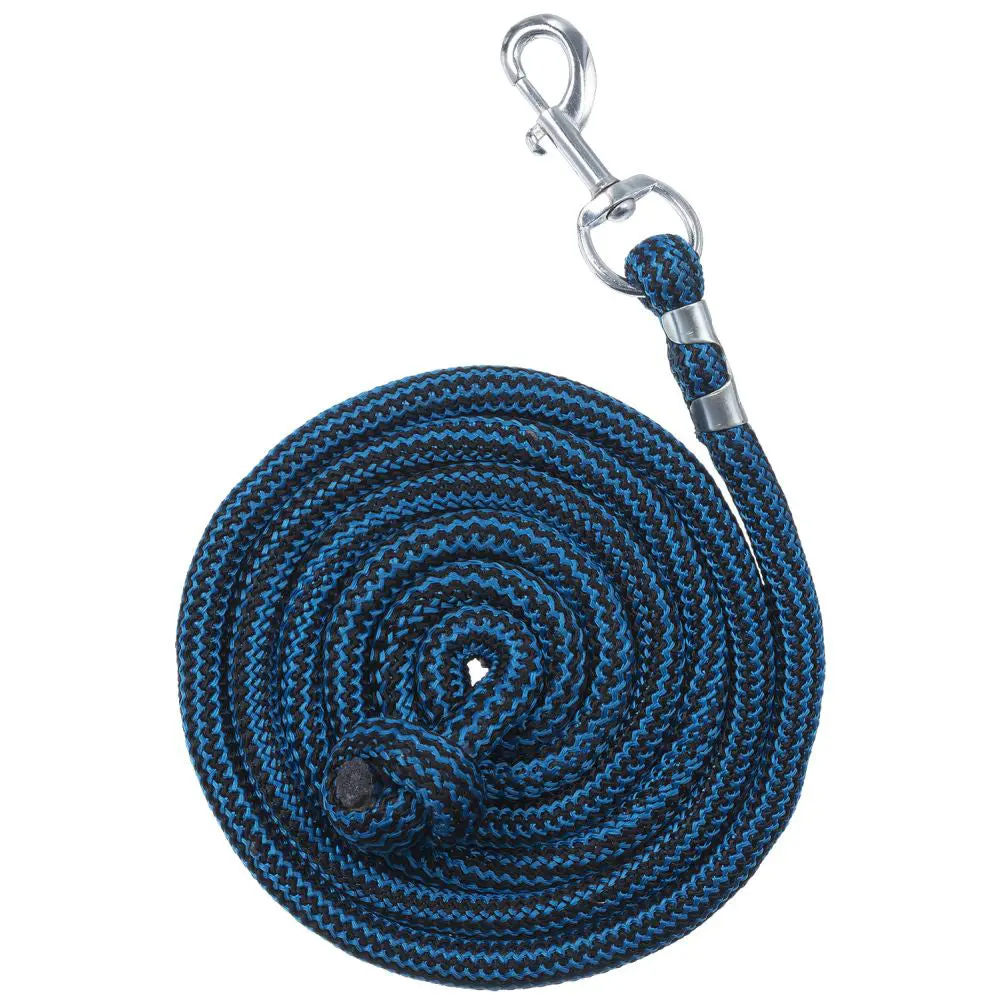 Tough 1 8 Feet Long Woven Strong Poly Cord Lead Rope Bolt Snap Black Turquoise 1