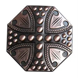 Hilason Western Screw Back Concho 1.5 In Copper Plated Cross Sign Saddle Cowgirl| Belt | Slotted Conchos 1