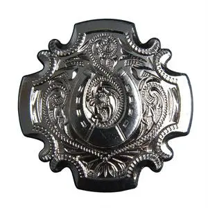 Hilason Western Screw Back Concho 1.5 In. Nickle Plated Horse Shoe Saddle Cowgirl | Belt Slotted Conchos 1