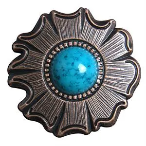 Hilason Western Screw Back Concho 1.5 In. Turquoise Stone Floral Saddle Cowgirl | Belt Slotted Conchos 1