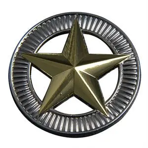 Western Screw Back Concho 1.5 In Silver Gold Star Saddle Cowgirl 1