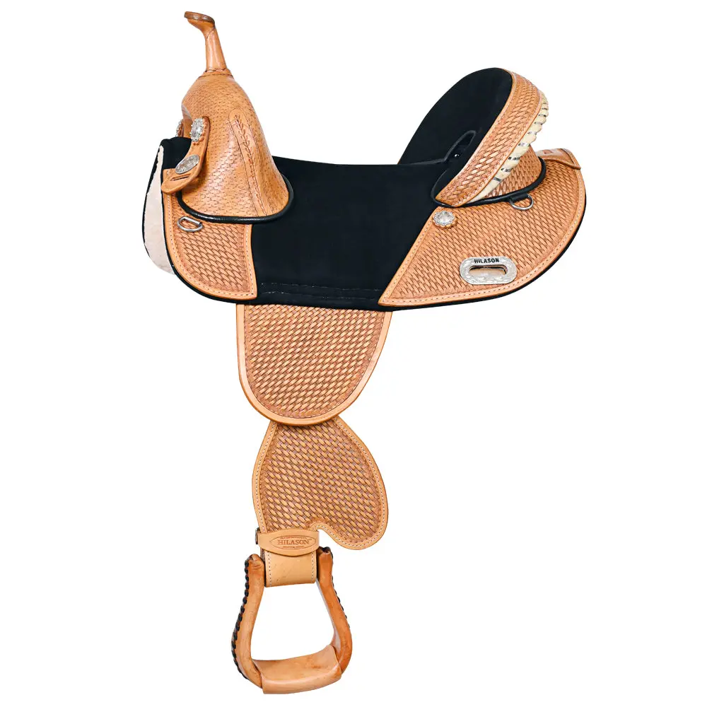 Hilason Western Horse Treeless Trail Barrel Saddle American Leather | For Horses 1