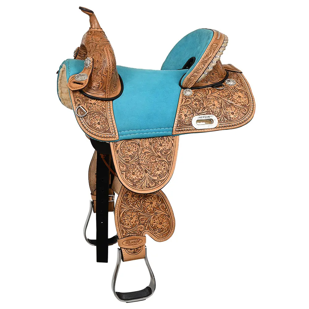 Hilason Western Horse Saddle Treeless Trail Barrel Leather | For Horses 1