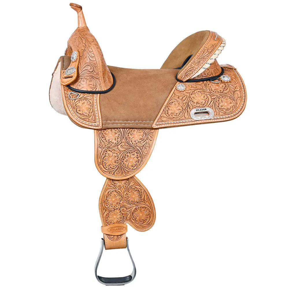 Hilason Western Horse Treeless Trail Barrel Saddle American Leather | For Horses 1