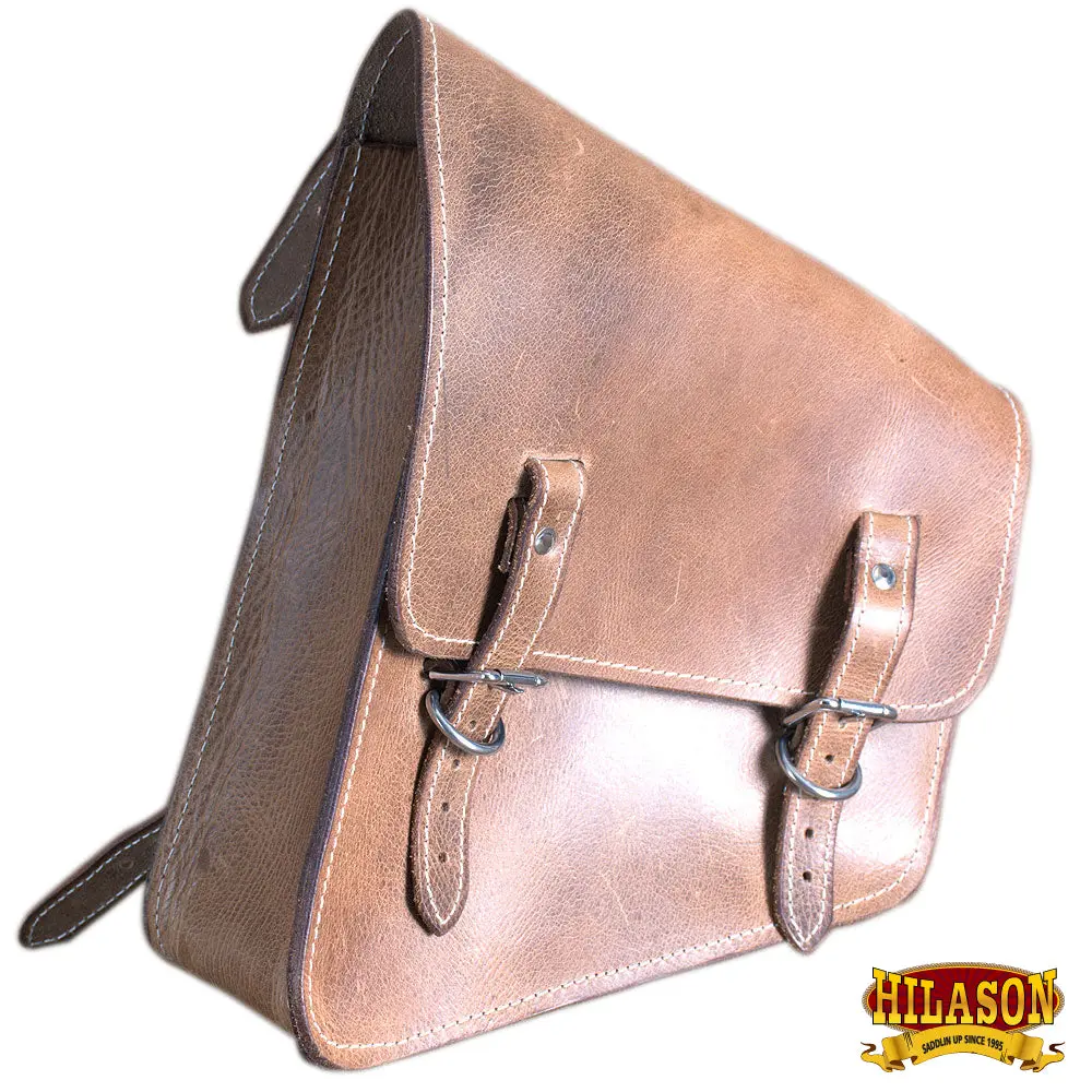 Motorcycle Bike Right Side Saddle Bag Leather Softail Rigid Hilason 1