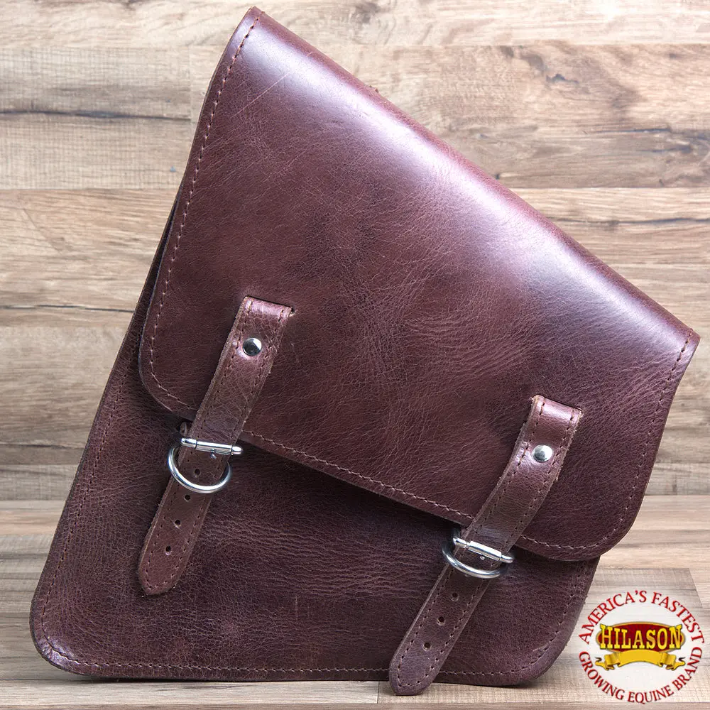 Motorcycle Bike Right Side Saddle Bag Leather Softail Rigid Hilason 1