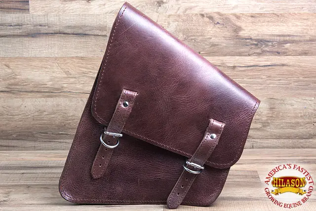 Motorcycle Bike Right Side Saddle Bag Leather Softail Rigid Hilason 2