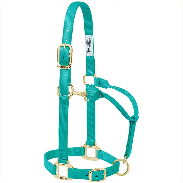 Weaver Green Nylon Pony Horse Halter Original Adjustable Chin & Throat Snap 1