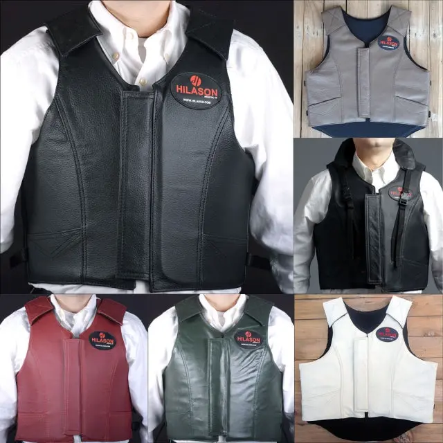 Bull Riding Vest Hilason Leather Bareback Pro Rodeo Bull 1