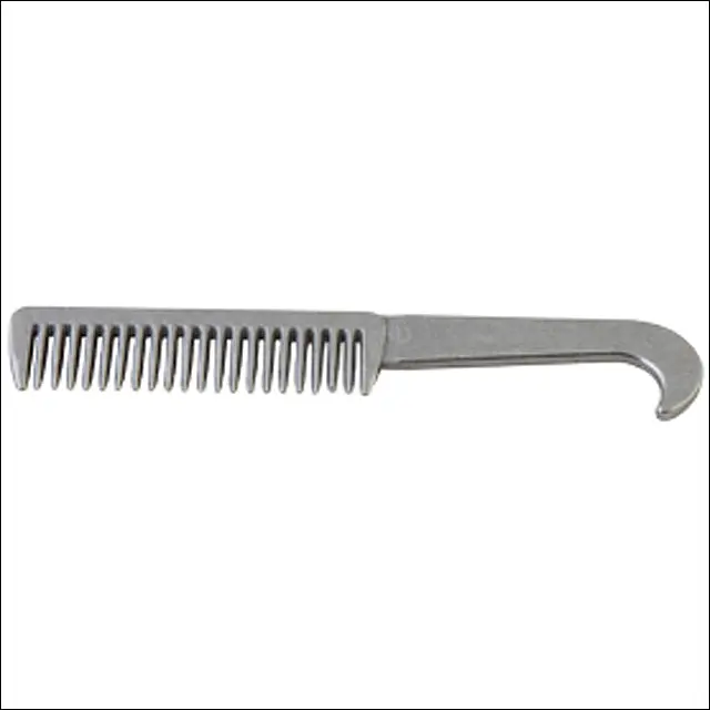 Hilason Western 6-1/2" Aluminum Pulling With Hoof Pick Head Horse Grooming Comb 1