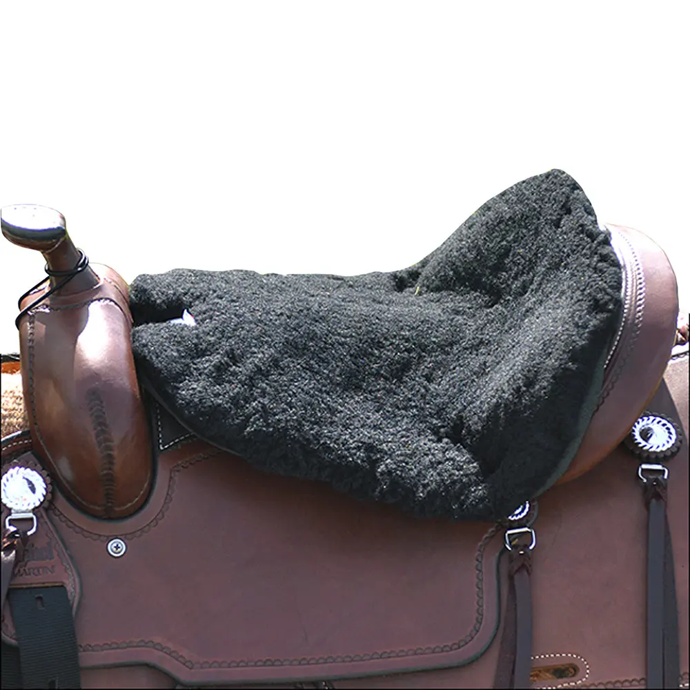 Classic Equine Western Luxury Fleece Tush Horse Saddle Cushion Seat Black 1