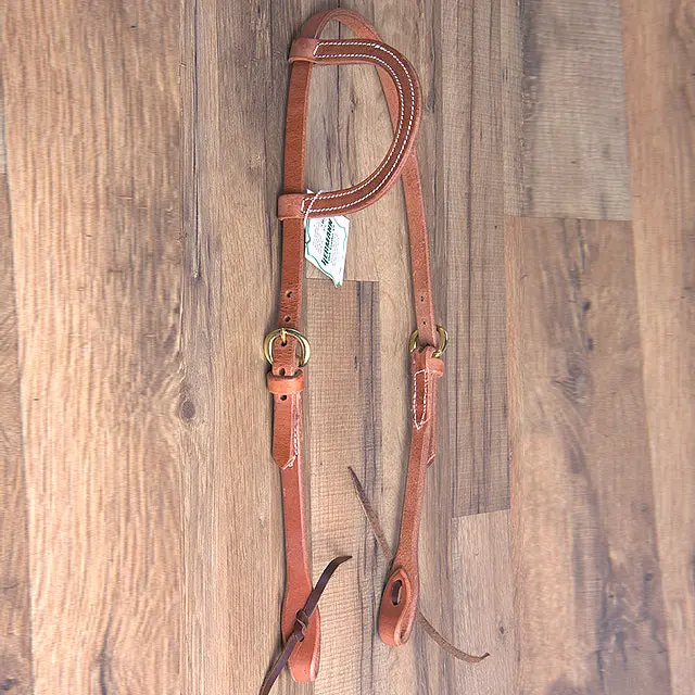 Hilltop Hermann Oak Leather Laced Cheeks Horse One Year Browband Headstall 1