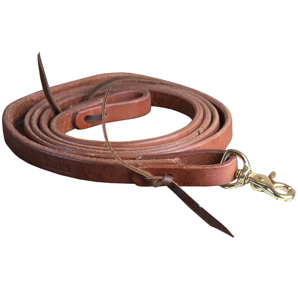 Hilason Hermann Oak Harness Leather Water Loop Tie Rein Brown 8Ft. 1