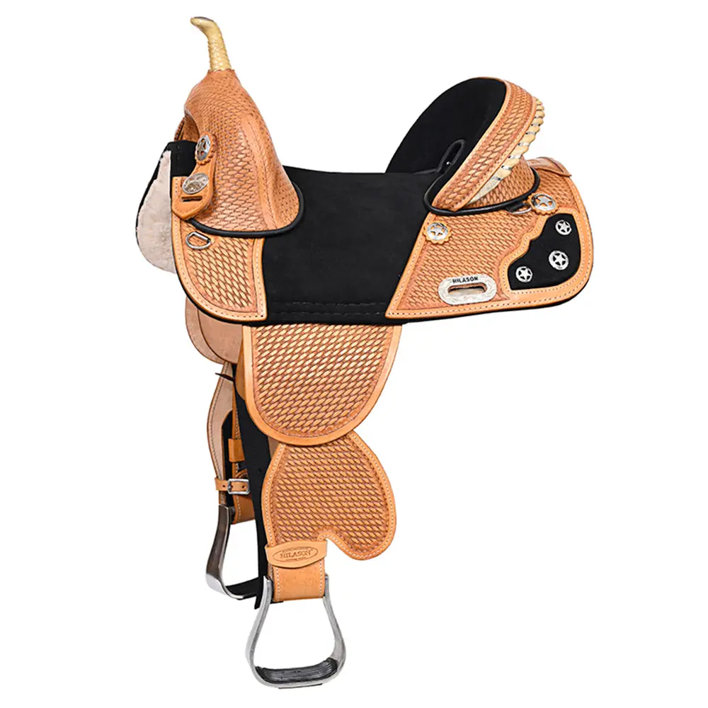 Hilason Western Horse Treeless Trail Barrel Saddle American Leather | For Horses 1
