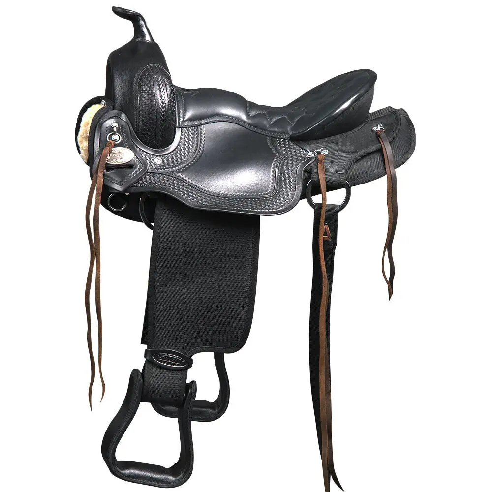 Hilason Western Gaited Trail Pleasure Endurance Horse American Leather Saddle | Treeless For Horses 1