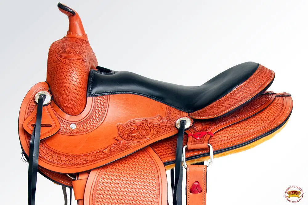 Hilason Gaited Western Trail Pleasure Endurance Horse American Leather Saddle 2