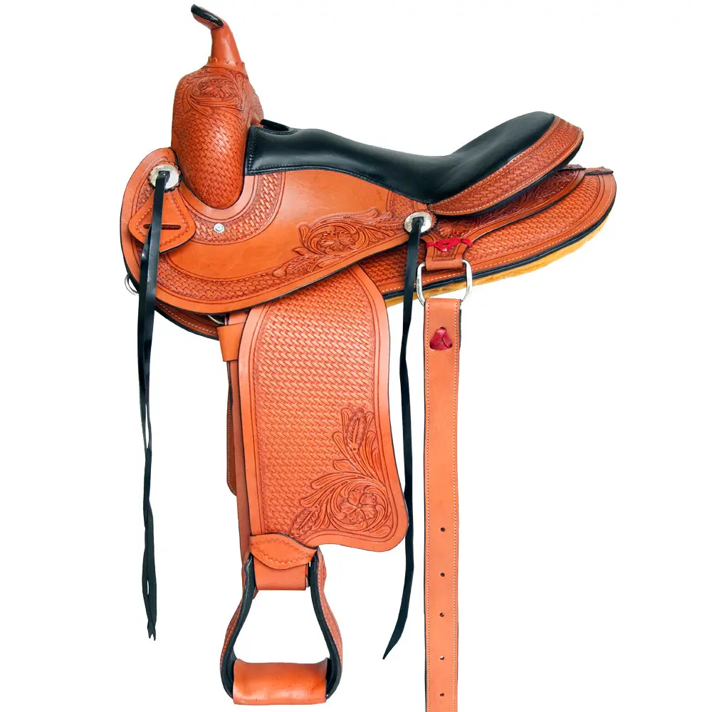 Hilason Gaited Western Trail Pleasure Endurance Horse American Leather Saddle 1