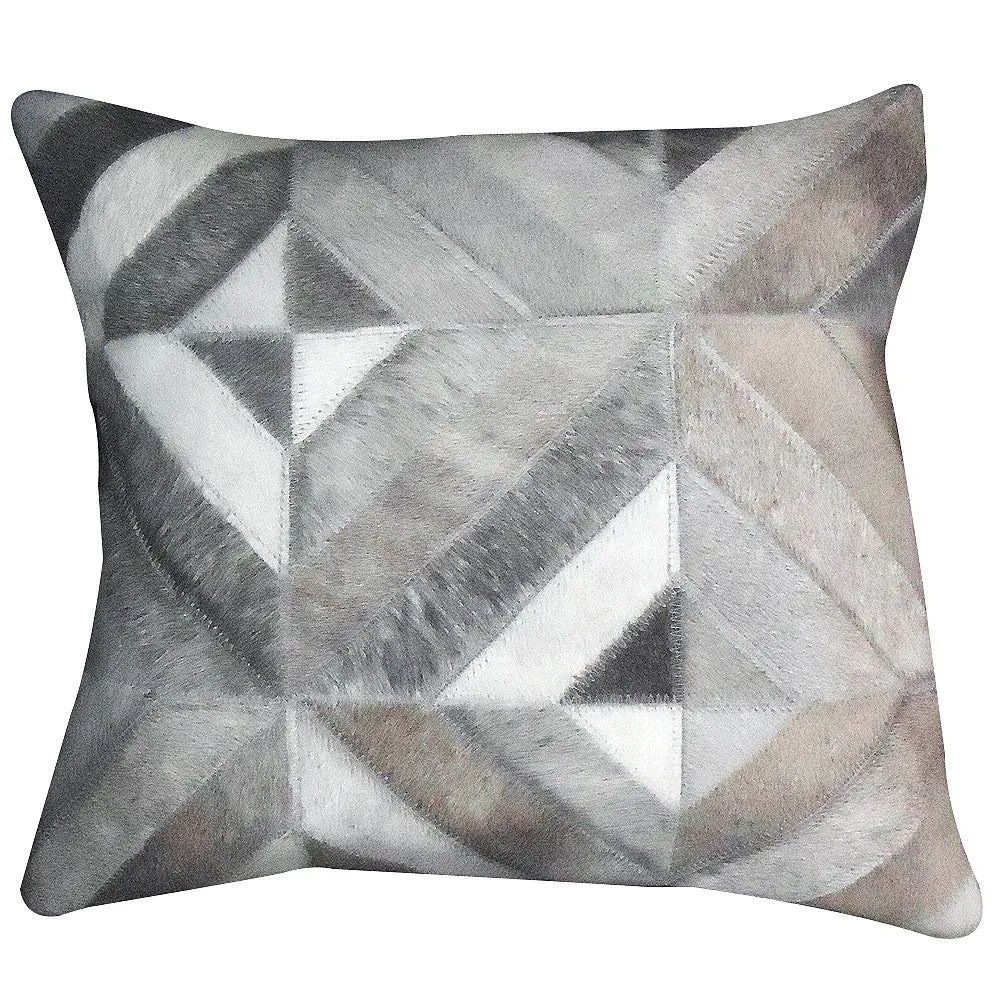 Pl503-F Cowhide Leather Hair-On Patchwork Cushion Pillow Cover 1