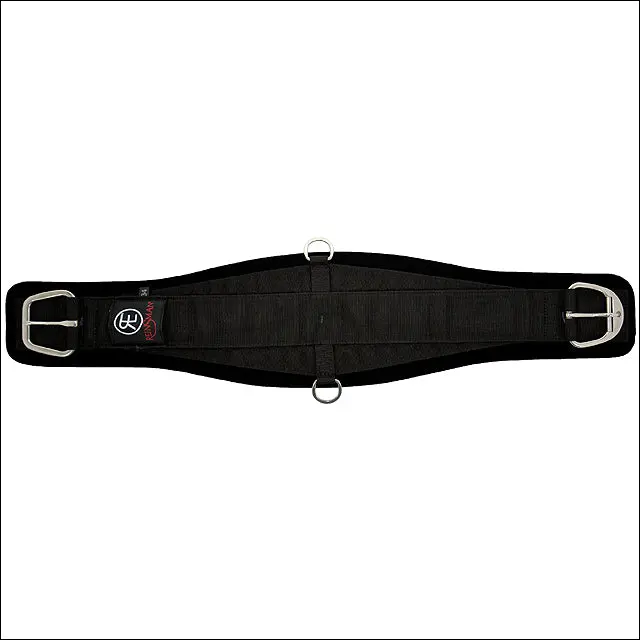 34" Reinsman Horse Roper Neoprene Cinch Girth W/ Roller Buckles 8Mm Thick Black 1