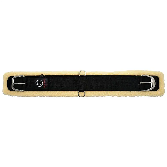 34" Reinsman Horse Fleece Straight C" Girth Steel Hardware Easy Liners Black 1