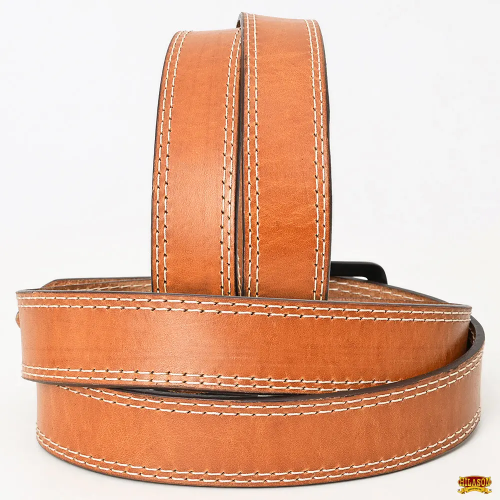 Hilason Western Genuine Leather Belt For Men Women Cowboy Cowgirl Handmade Unisex Full Grain Heavy Duty Jeans 2
