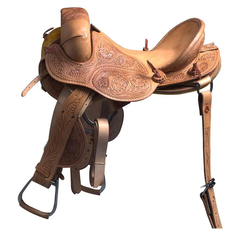 Hilason Classic Series Hand-Made Rodeo Bronc American Leather Saddle 1