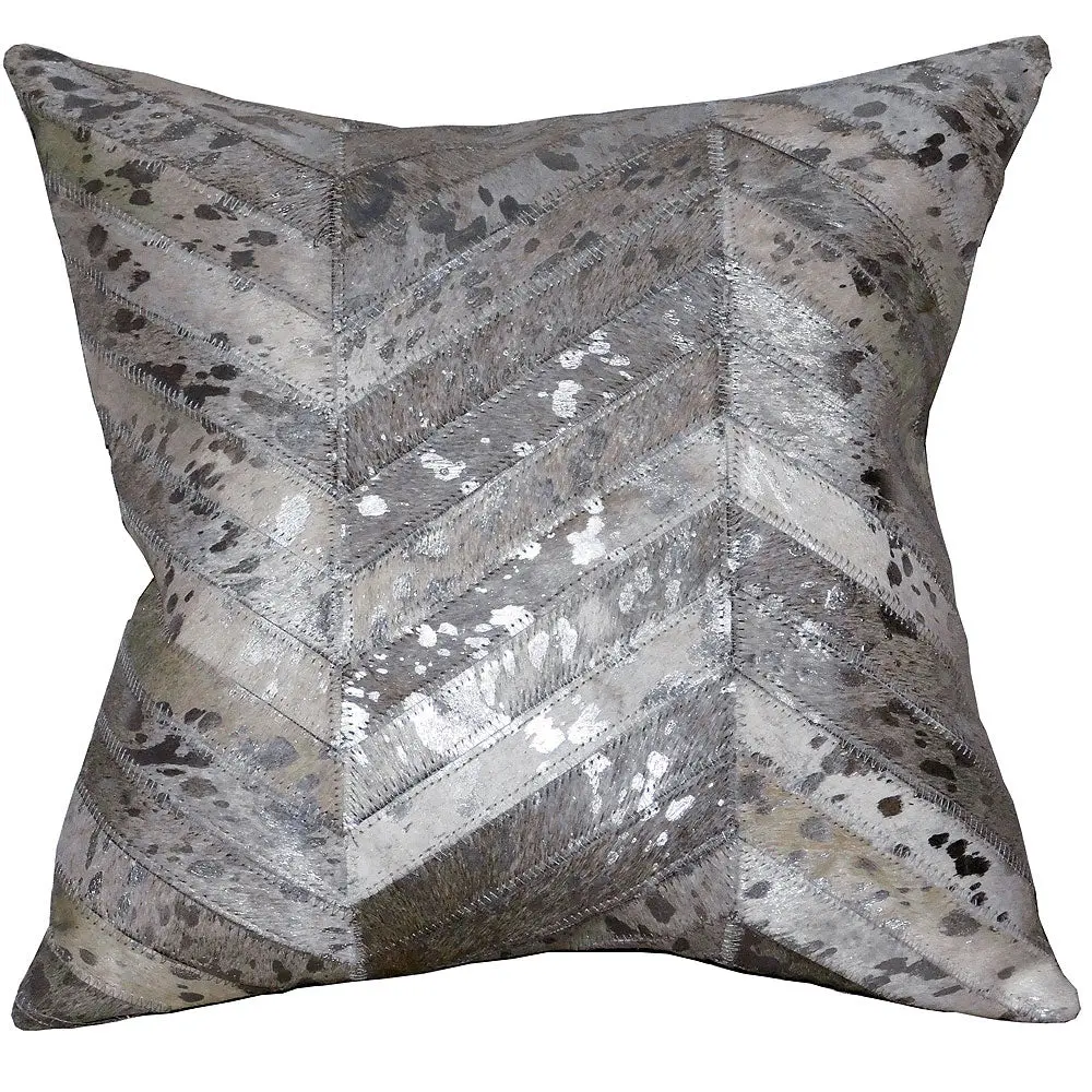 Pl507-F Cowhide Leather Hair-On Patchwork Cushion Pillow Cover 1