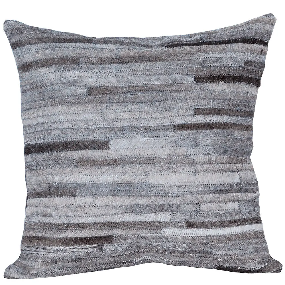 Pl510-F Cowhide Leather Hair-On Patchwork Cushion Pillow Cover 1