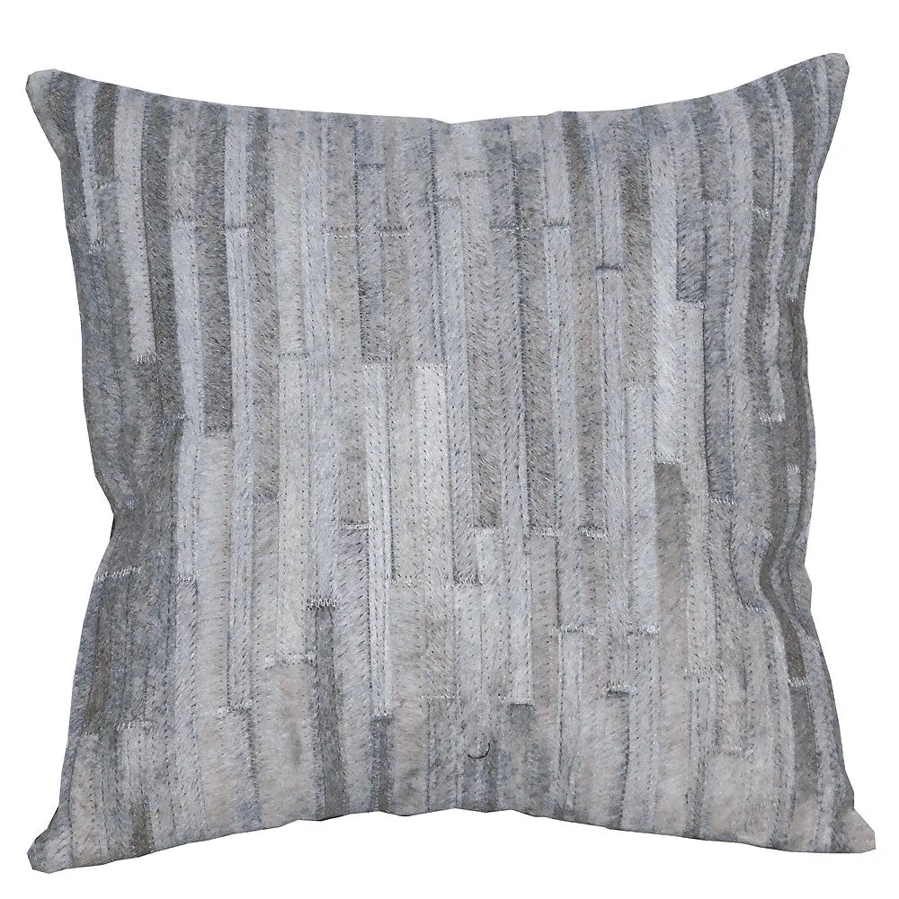 Pl512-F Cowhide Leather Hair-On Patchwork Cushion Pillow Cover 1