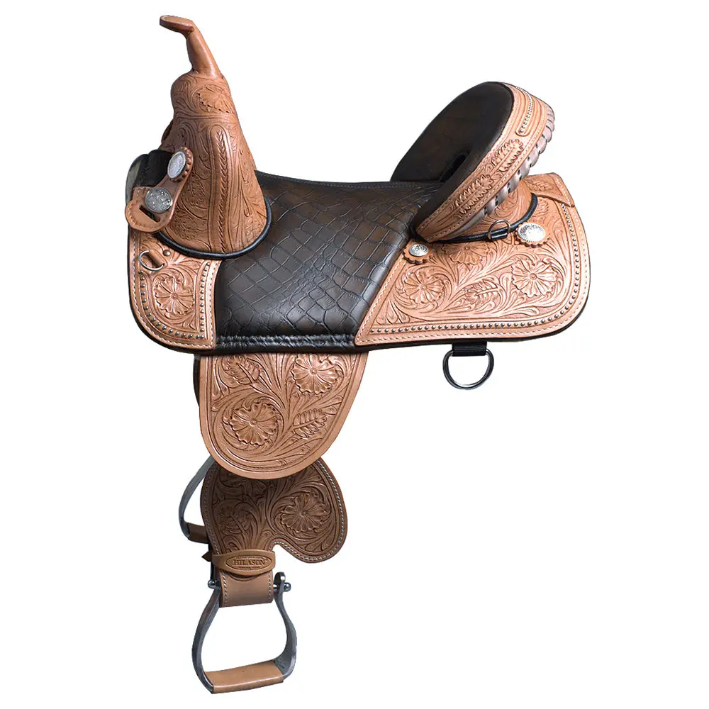 Hilason Western Horse Treeless Trail Barrel Saddle American Leather | For Horses 1