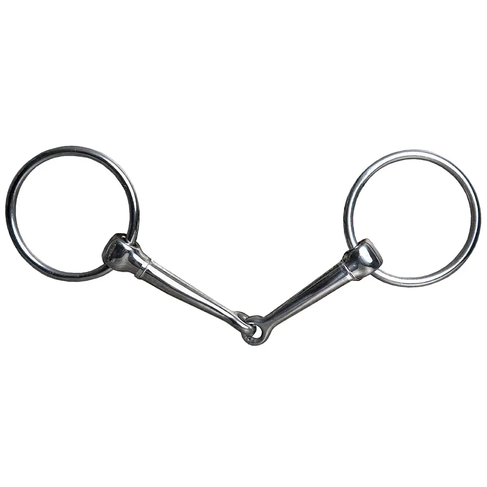 6" Hilason Western Stainless Steel Horse Mouth Snaffle Bit 3" Ring 2