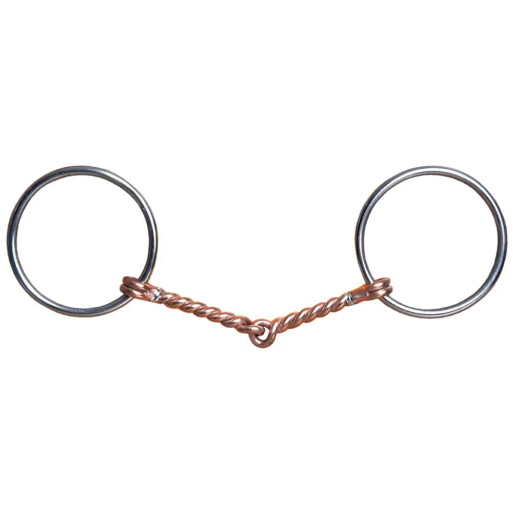 5" Hilason Western Stainless Steel Horse Copper Mouth Ring Snaffle Bit 1