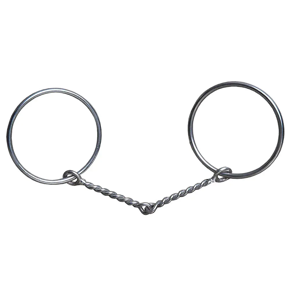5" Hilason Western Horse Twisted Wire Mouth Ring Snaffle Bit Stainless Steel 1
