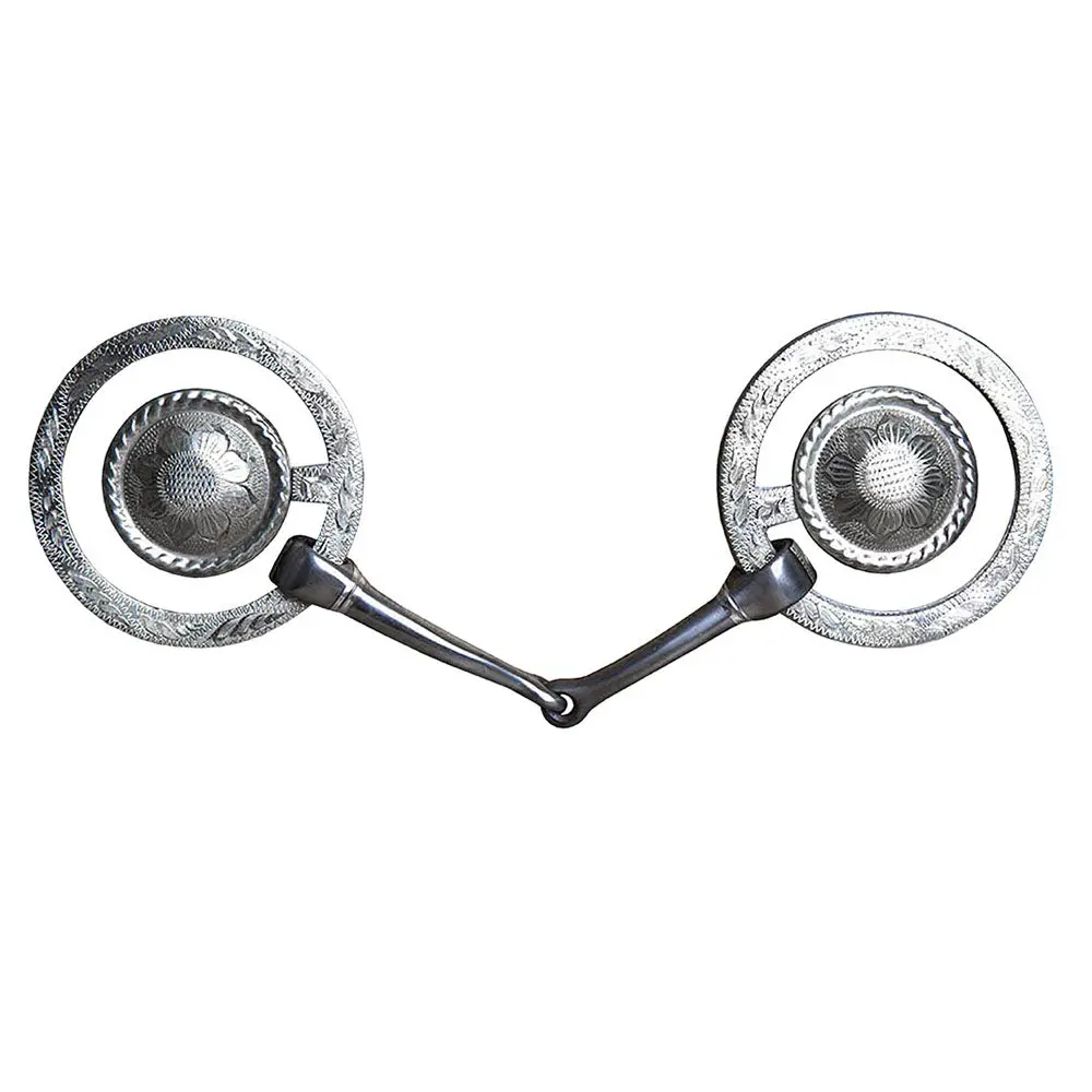 Hilason 5" Western Engraved Stainless Stteel Horse Mouth Ring Snaffle Bit | Steel 1