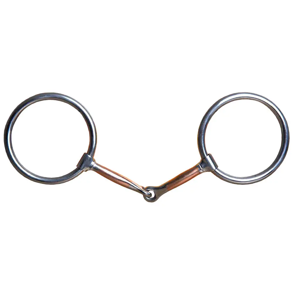 5" Hilason Western Stainless Steel Ring Horse Copper Mouth Snaffle Bit 1