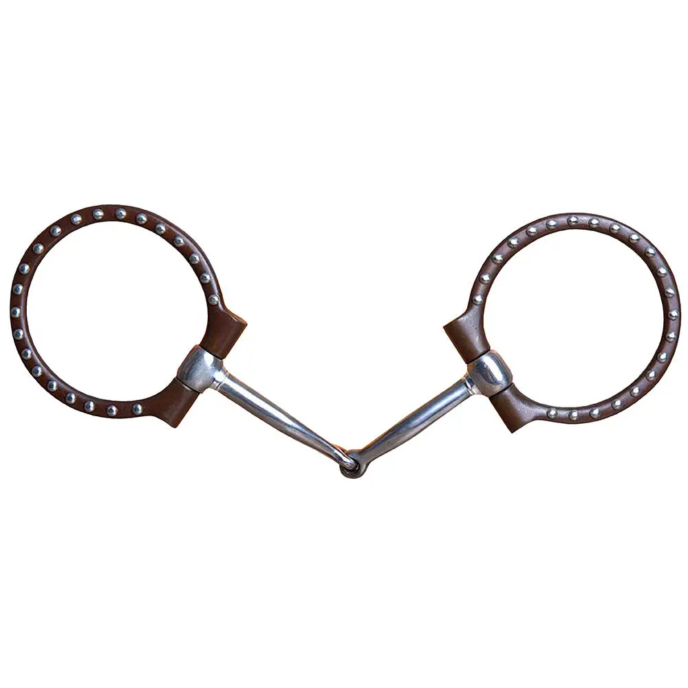 5" Hilason Western Antique Offset Dee Ring Horse Mouth Bit 3" 1