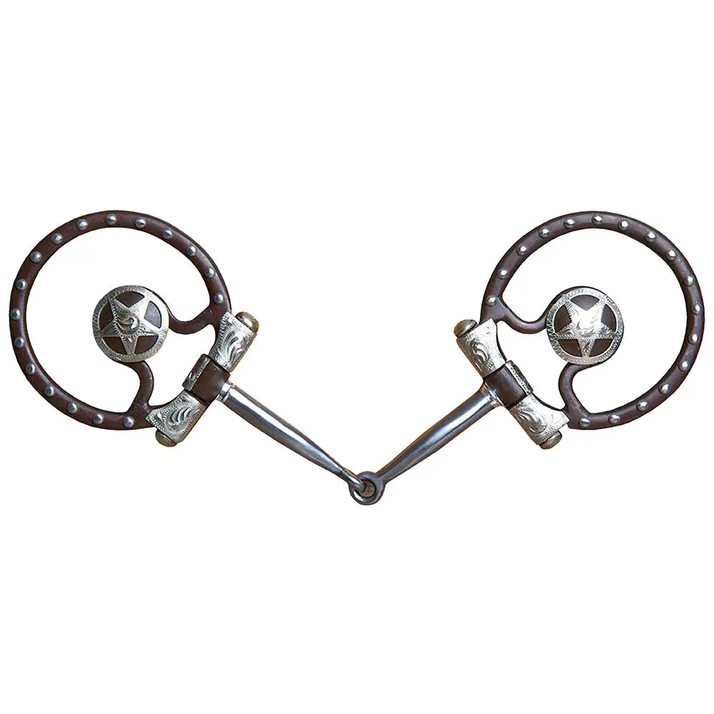 5" Hilason Western Antique Offset Dee Ring Horse Mouth Show Bit 3" 1