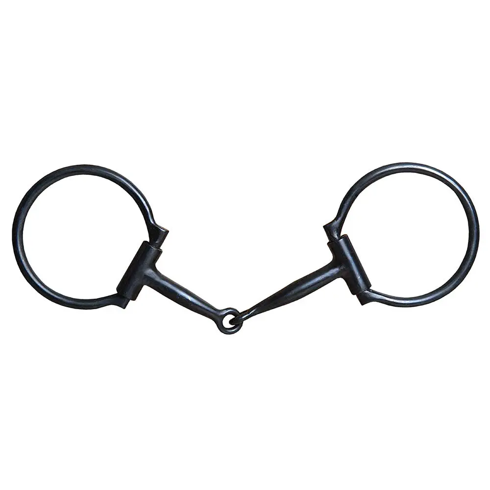 5" Hilason Western Black Steel Training Horse Mouth Snaffle Bit W/ 3.5" Ring 1