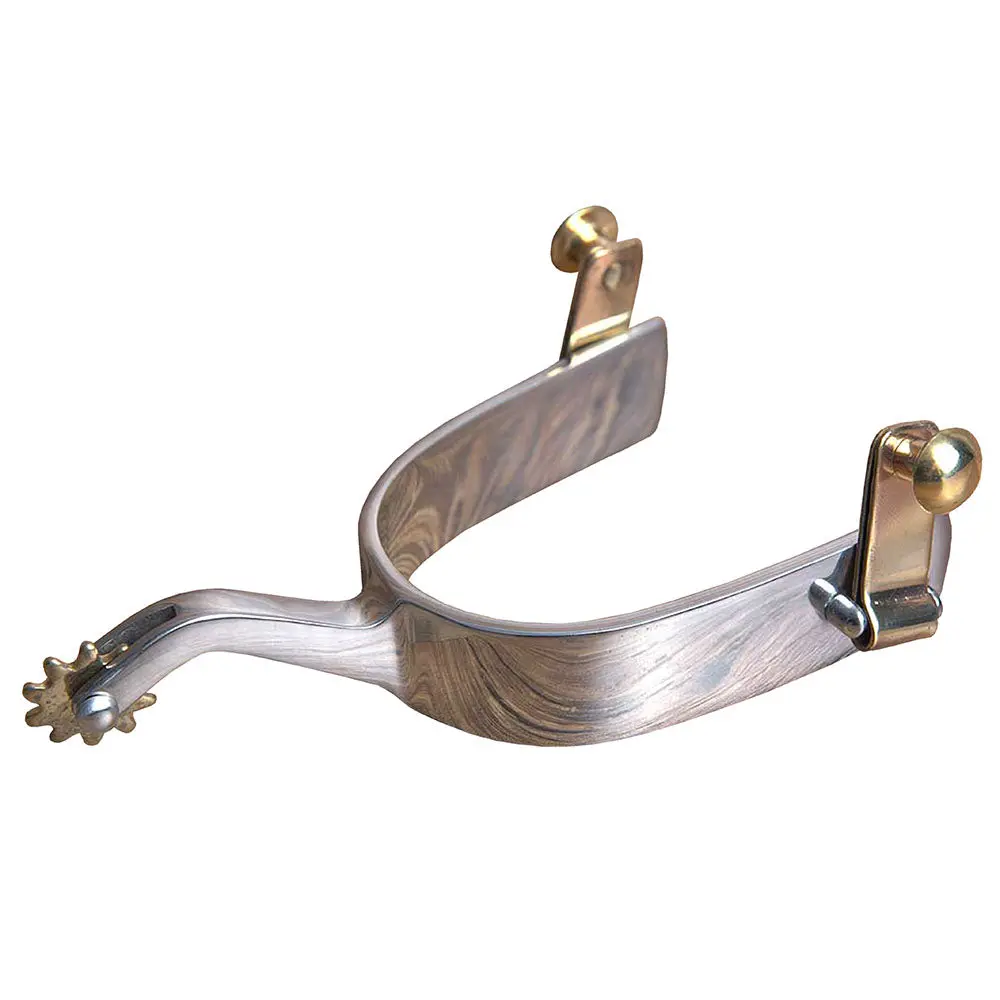 Hilason Western Stainless Steel Mens Gooseneck Horse Riding Spurs Pair 1