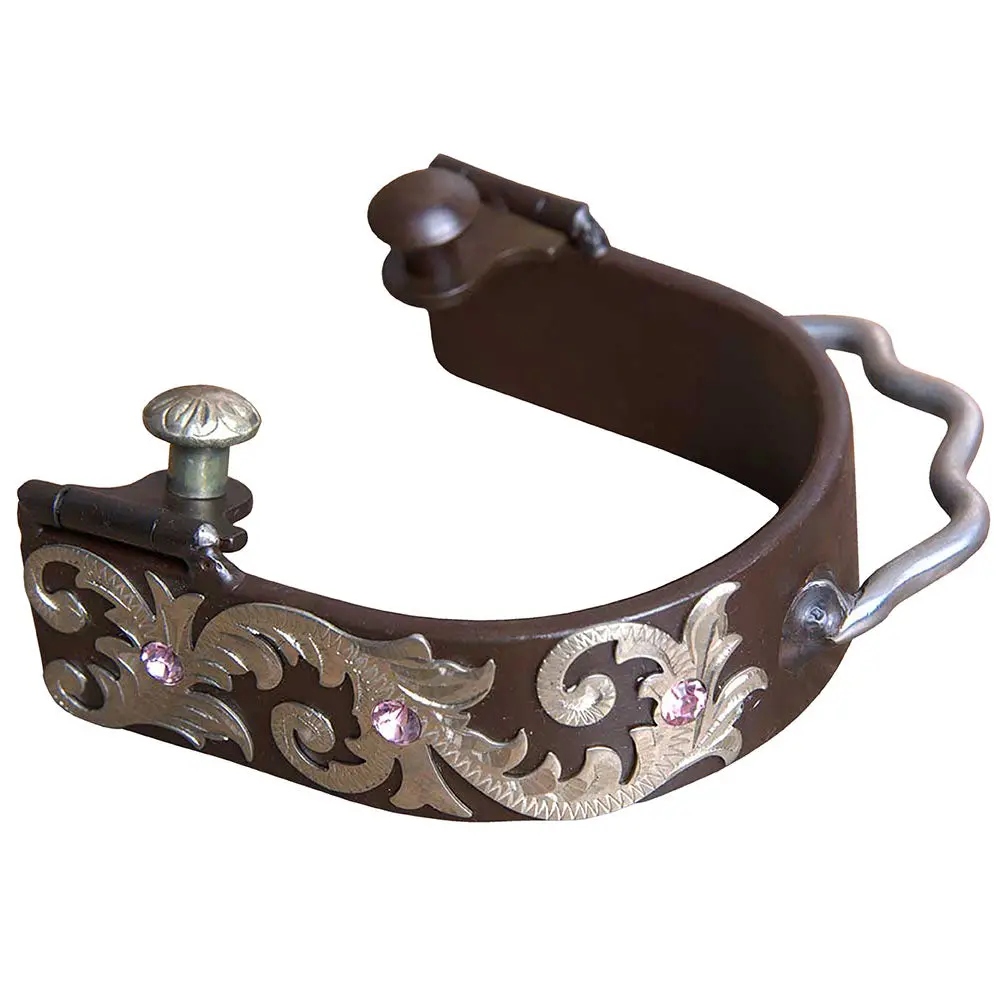 Hilason Western Abr Gs Trim Floral Ladies Horse Riding Spurs Pair 1