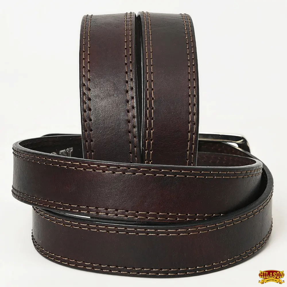 Hilason Western Genuine Leather Belt For Men Women Cowboy Cowgirl Handmade Unisex Full Grain Heavy Duty Jeans 2